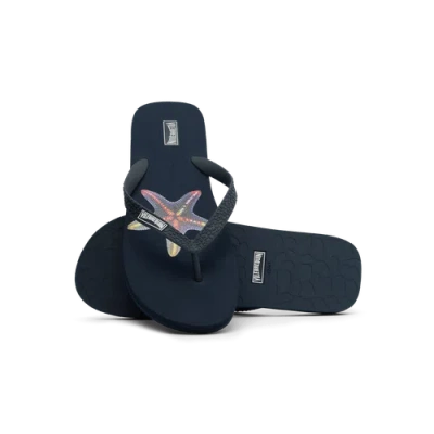 Vilebrequin Vbq Line Flip Flops In Bleu Marine