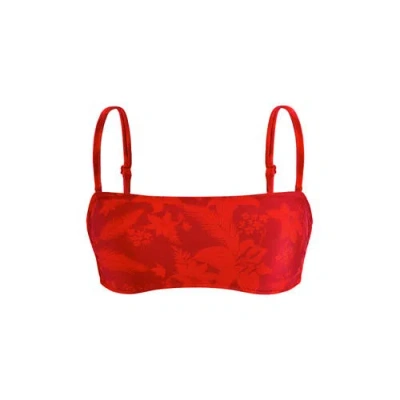 Vilebrequin Flower Power Bra Bikini Top In Red
