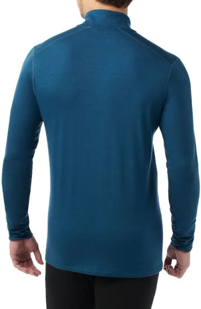 Smartwool Classic All Season Merino Wool Blend Quarter Zip Base Layer In Blue
