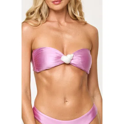 L*space Lspace Luminescent Strapless Bikini Top In Mauve
