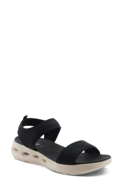 Flexus By Spring Step Gallegos Ankle Strap Platform Wedge Sandal In Black