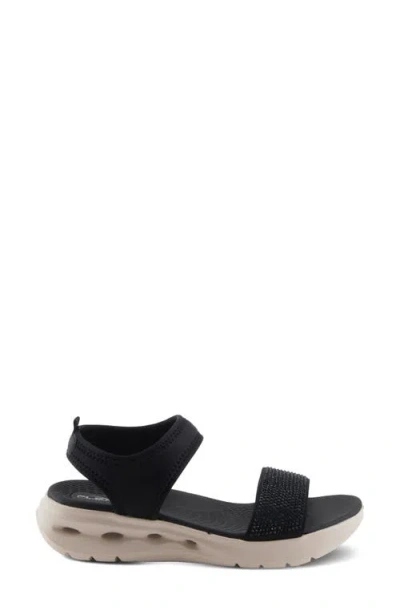 Flexus By Spring Step Gallegos Ankle Strap Platform Wedge Sandal In Black