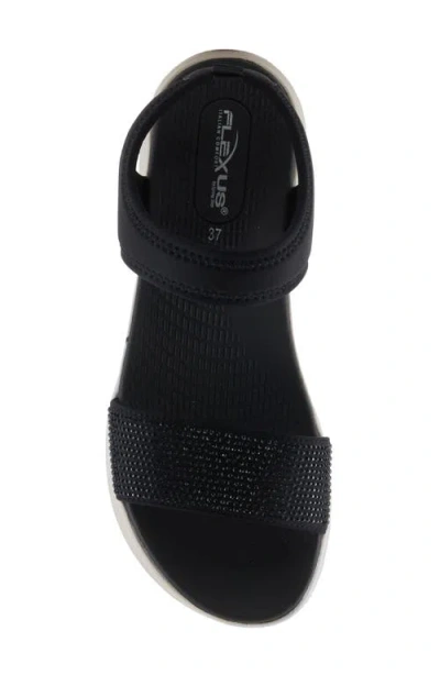 Flexus By Spring Step Gallegos Ankle Strap Platform Wedge Sandal In Black