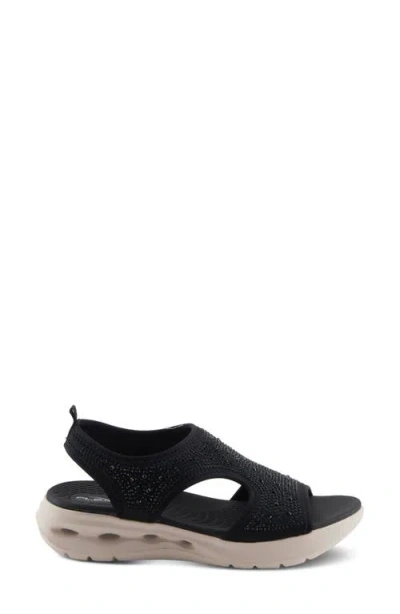 Flexus By Spring Step Gosselin Ankle Strap Platform Wedge Sandal In Black