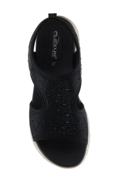 Flexus By Spring Step Gosselin Ankle Strap Platform Wedge Sandal In Black