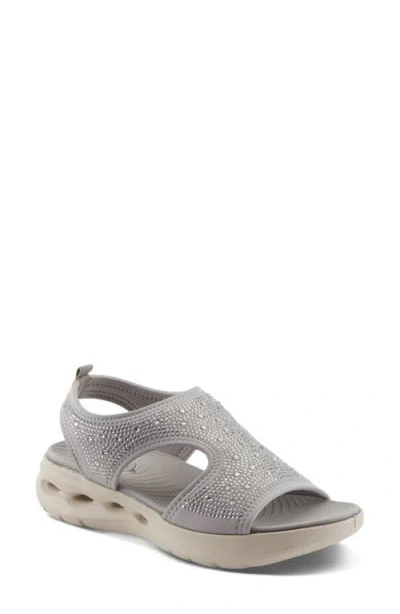 Flexus By Spring Step Gosselin Ankle Strap Platform Wedge Sandal In Grey