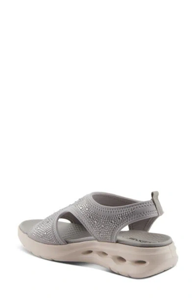 Flexus By Spring Step Gosselin Ankle Strap Platform Wedge Sandal In Grey