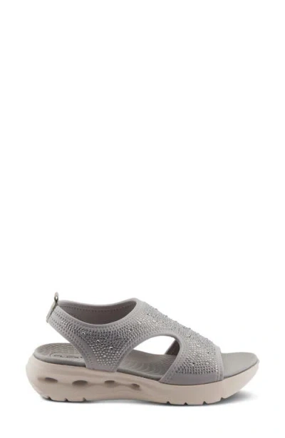 Flexus By Spring Step Gosselin Ankle Strap Platform Wedge Sandal In Grey
