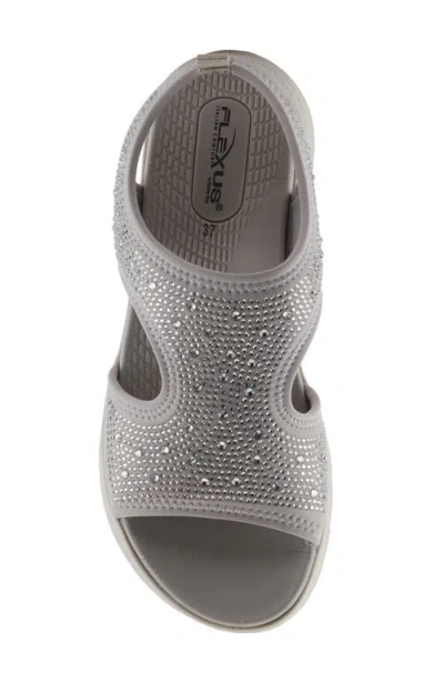 Flexus By Spring Step Gosselin Ankle Strap Platform Wedge Sandal In Grey