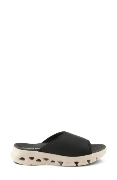 Flexus By Spring Step Haley Platform Wedge Slide Sandal In Black