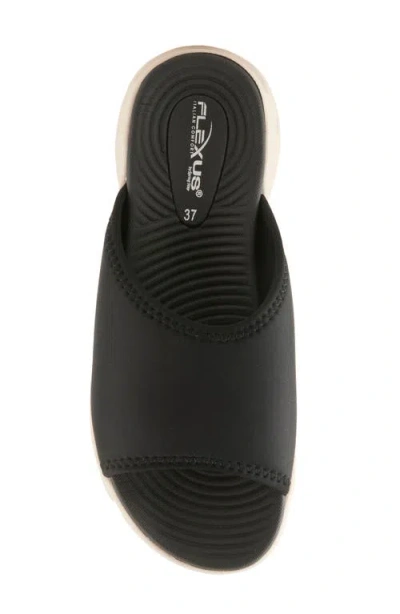Flexus By Spring Step Haley Platform Wedge Slide Sandal In Black