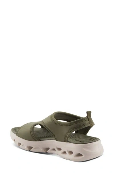 Flexus By Spring Step Guzman Ankle Strap Platform Wedge Sandal In Olive Green