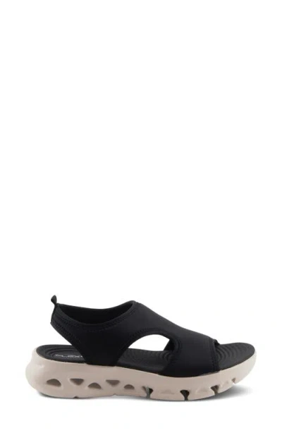 Flexus By Spring Step Guzman Ankle Strap Platform Wedge Sandal In Black
