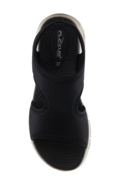 Flexus By Spring Step Guzman Ankle Strap Platform Wedge Sandal In Black