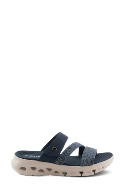 Flexus By Spring Step Galvanesa Platform Wedge Slide Sandal In Navy