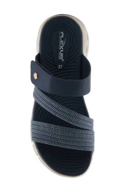 Flexus By Spring Step Galvanesa Platform Wedge Slide Sandal In Navy
