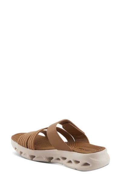 Flexus By Spring Step Galvanesa Platform Wedge Slide Sandal In Tan