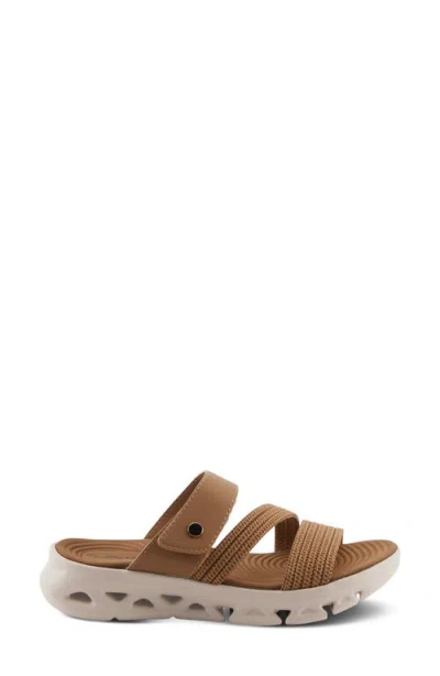 Flexus By Spring Step Galvanesa Platform Wedge Slide Sandal In Tan
