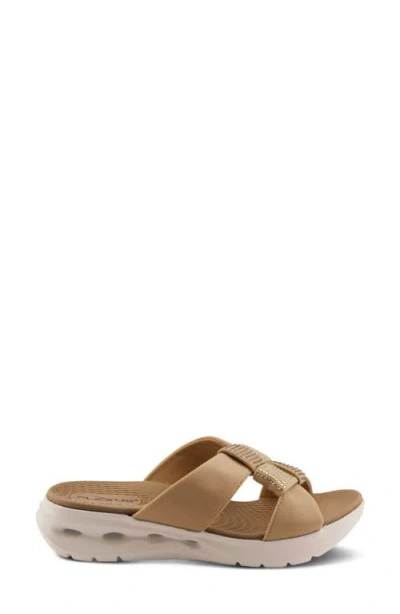 Flexus By Spring Step Geovani Platform Wedge Slide Sandal In Taupe