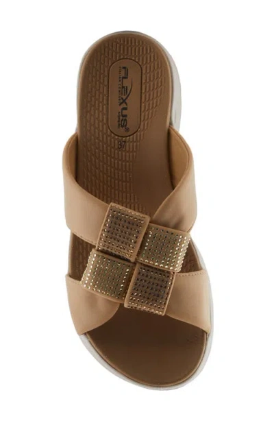 Flexus By Spring Step Geovani Platform Wedge Slide Sandal In Taupe