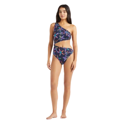 Vilebrequin Disco Stars Assymetric Bikini One-piece Swimsuit In Blue