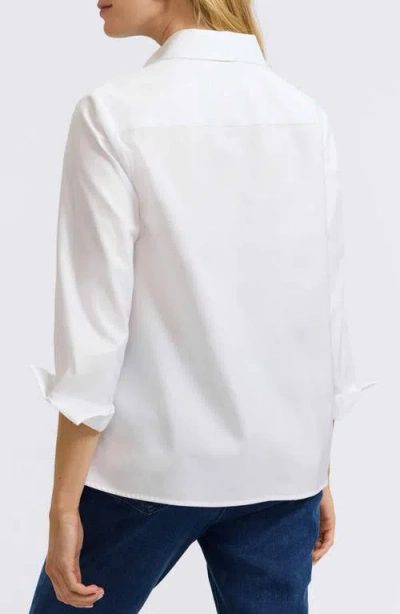 Foxcroft Beatrice Side Button Shirt In White