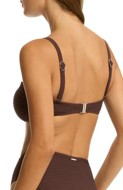 Sea Level U-bar Bandeau Bikini Top In Cocoa