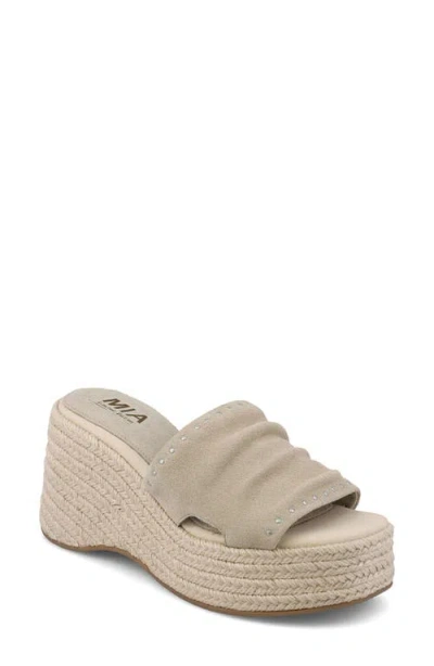 Mia Palmira Platform Wedge Sandal In Sand