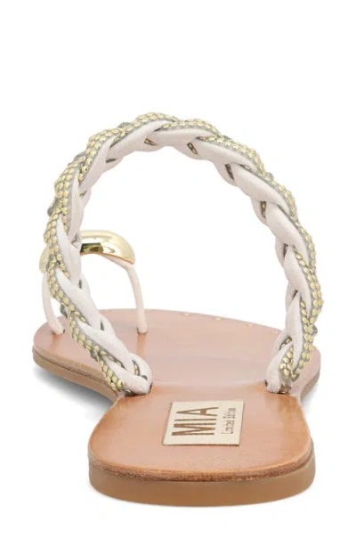 Mia Toya Toe Loop Sandal In White