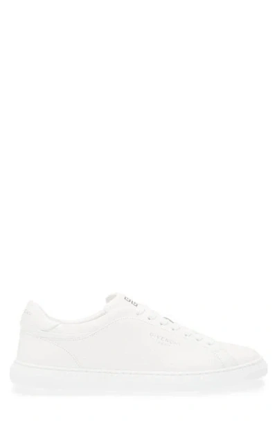 Givenchy Low Top Leather Sneakers With Perforated Detailing In White