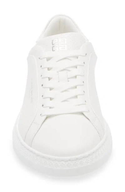 Givenchy Low Top Leather Sneakers With Perforated Detailing In White