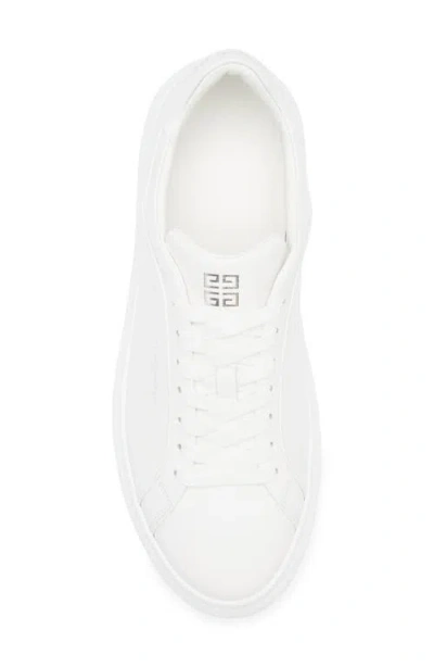 Givenchy Low Top Leather Sneakers With Perforated Detailing In White
