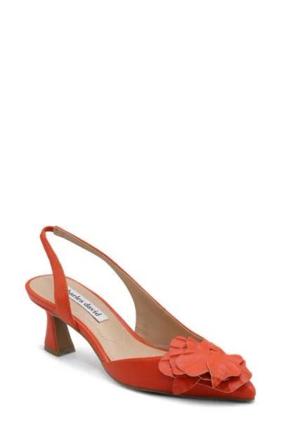 Charles David Alias Slingback Half D'orsay Pointed Toe Pump In Coral