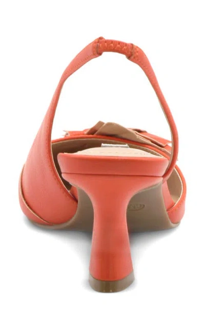 Charles David Alias Slingback Half D'orsay Pointed Toe Pump In Coral