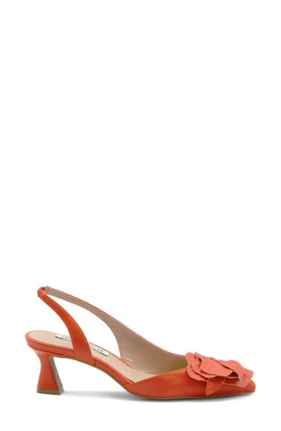 Charles David Alias Slingback Half D'orsay Pointed Toe Pump In Coral