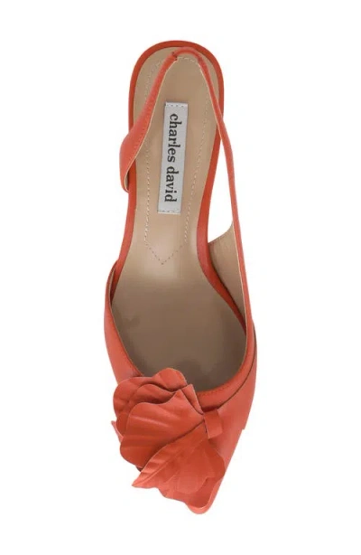 Charles David Alias Slingback Half D'orsay Pointed Toe Pump In Coral