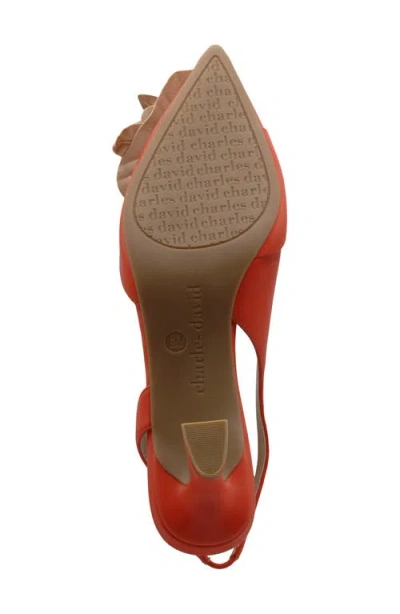 Charles David Alias Slingback Half D'orsay Pointed Toe Pump In Coral