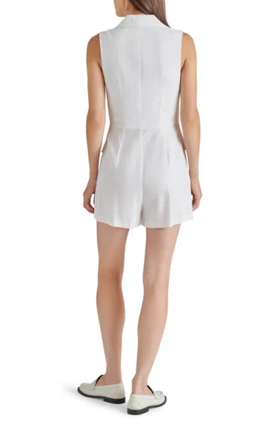 Steve Madden Paris Double Breasted Linen Blend Romper In White
