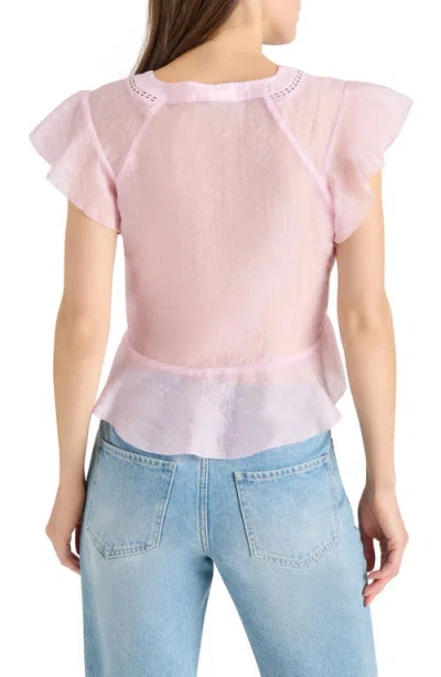 Steve Madden Leyla Peplum Top In Pink Lemonade