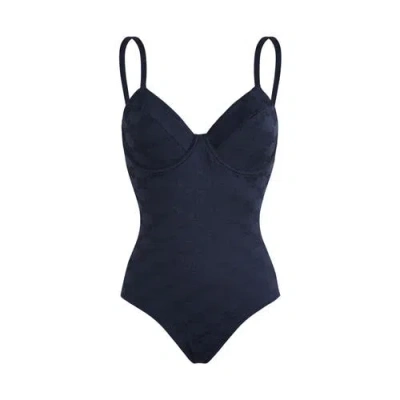 Vilebrequin Turtles Monogram Underwire One-piece Swimsuit In Blue