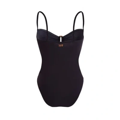 Vilebrequin Solid Bandeau One-piece Swimsuit In Black