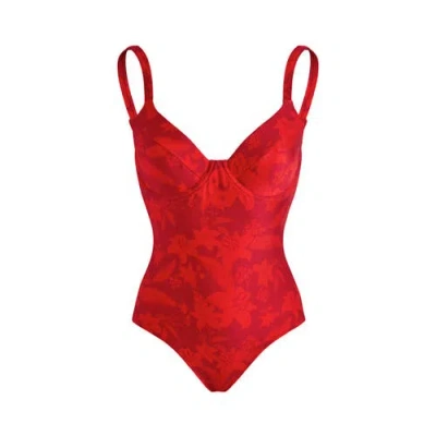 Vilebrequin Flower Power Underwire One-piece Swimsuit In Red