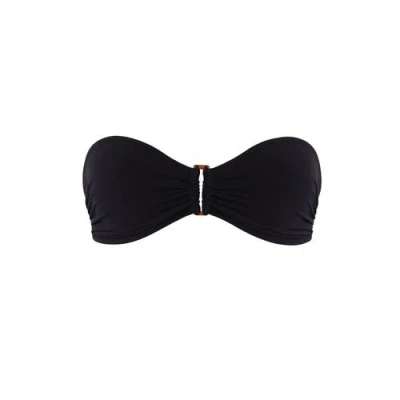 Vilebrequin Solid Ring Bandeau Bikini Top In Black