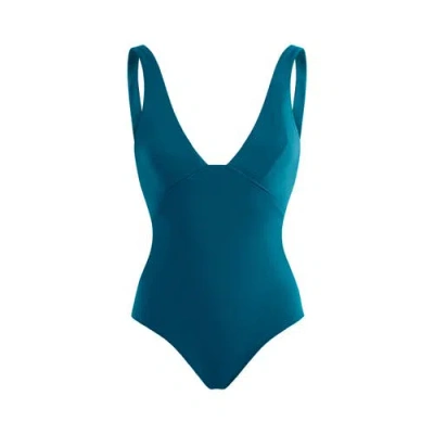 Vilebrequin Solid Halter One-piece Swimsuit In Blue