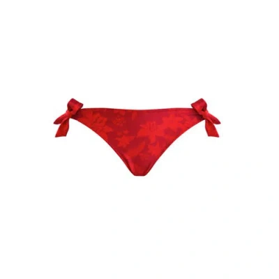 Vilebrequin Flower Power Side Tie Bikini Bottom In Red