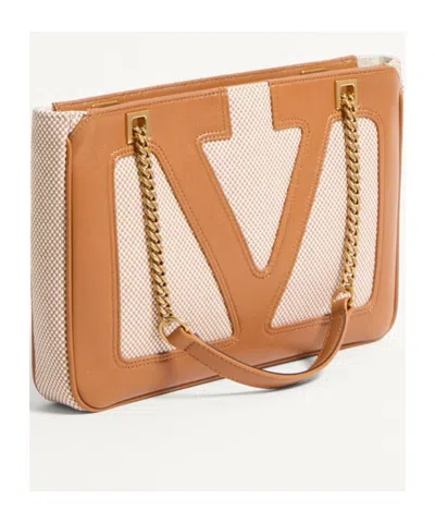 Valentino Small Tote Bag Chain Strap In Brown