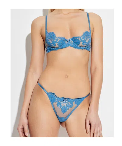 Dsquared2 Floral-laced Thong In Blue
