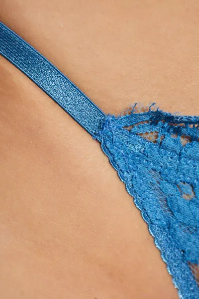 Dsquared2 Floral-laced Thong In Blue