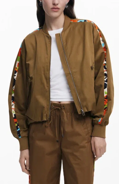 Desigual Cotton Drawstring Pants In Camel