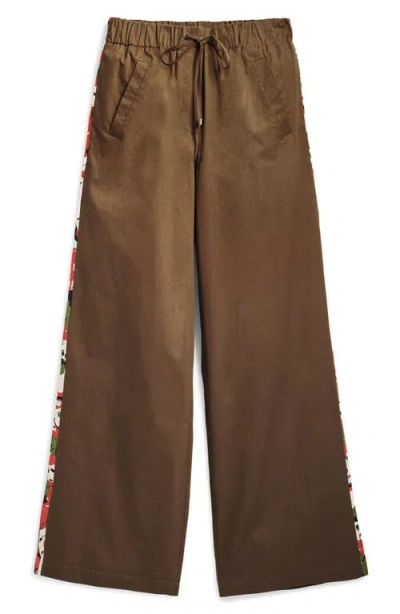 Desigual Cotton Drawstring Pants In Camel
